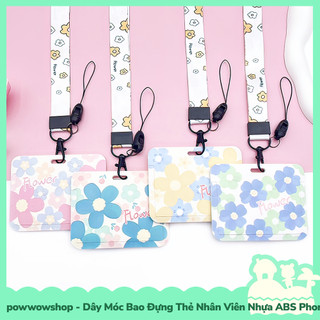 [Sẵn VN - Hỏa Tốc] Dây Móc Bao Đựng Thẻ Nhân Viên Ngang Nhựa ABS Phong Cách Hình Hoa Flower Cổ Điển Và Hiện Đại