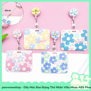 [Sẵn VN - Hỏa Tốc] Dây Móc Bao Đựng Thẻ Nhân Viên Ngang Nhựa ABS Phong Cách Hình Hoa Flower Cổ Điển Và Hiện Đại