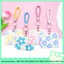 Dây Móc Bao Đựng Thẻ Nhân Viên Ngang Nhựa ABS Phong Cách Hình Hoa Flower Cổ Điển Và Hiện Đại