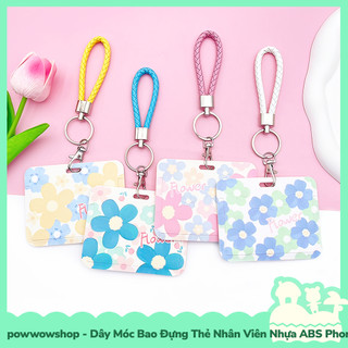 [Sẵn VN - Hỏa Tốc] Dây Móc Bao Đựng Thẻ Nhân Viên Ngang Nhựa ABS Phong Cách Hình Hoa Flower Cổ Điển Và Hiện Đại