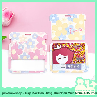 [Sẵn VN - Hỏa Tốc] Dây Móc Bao Đựng Thẻ Nhân Viên Ngang Nhựa ABS Phong Cách Hình Hoa Flower Cổ Điển Và Hiện Đại
