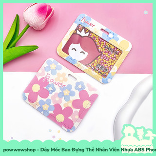 [Sẵn VN - Hỏa Tốc] Dây Móc Bao Đựng Thẻ Nhân Viên Ngang Nhựa ABS Phong Cách Hình Hoa Flower Cổ Điển Và Hiện Đại