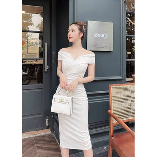 Đầm nẹp 2 vai dây sang trọng thanh lịch [ váy nữ thiết kế ] B024