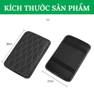 Đệm Lót Hộp Tỳ Tay Xe Hơi Bằng Da PU Màu Đen