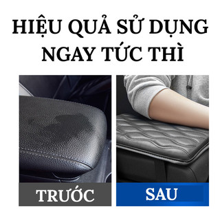 Đệm Lót Hộp Tỳ Tay Xe Hơi Bằng Da PU Màu Đen
