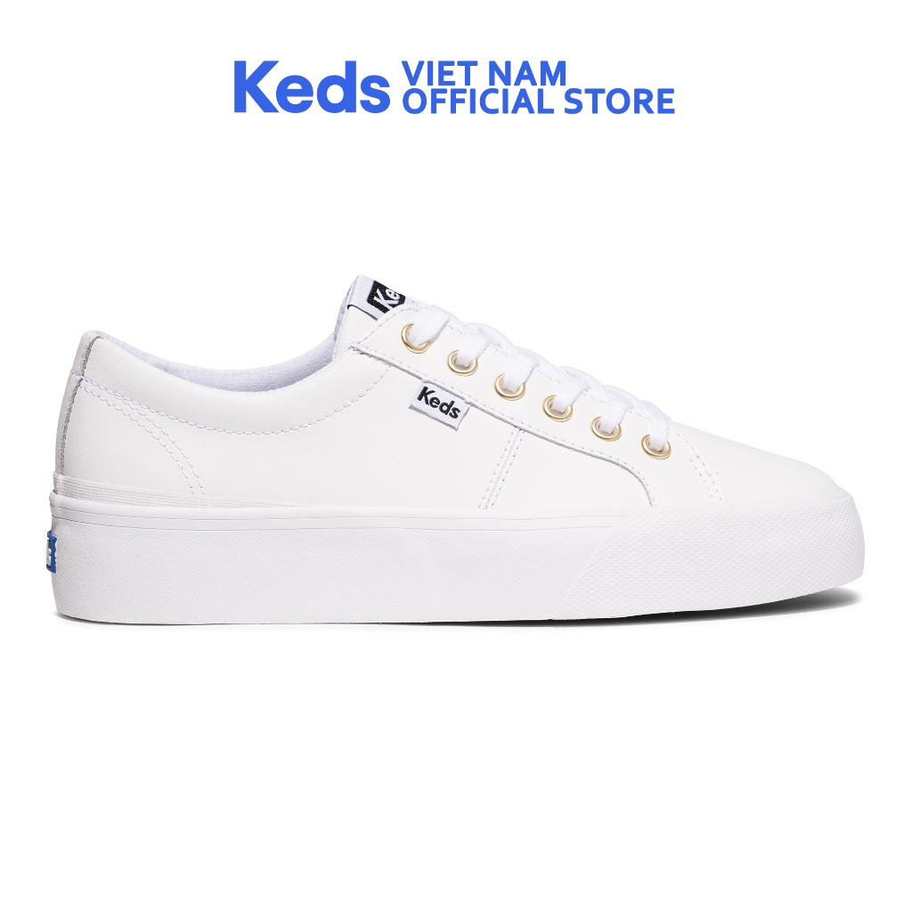 Giày Thể Thao Keds Nữ- Jump Kick Dou Leather White- KD064960