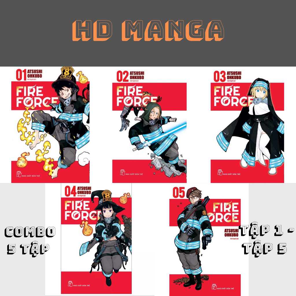 Truyện tranh - Fire Force - Combo 5 tập (1-5, 6-10, 11-15, 16-20, 21-25 ...