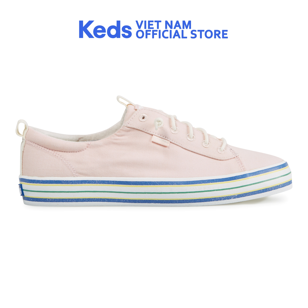 Giày Keds Nữ- Kickback Canvas Striple Foxing Pink- KD066327