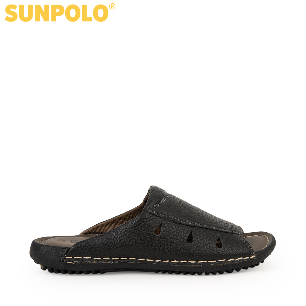 Ảnh Dép Quai Ngang Nam Da Bò SUNPOLO DQN025 2
