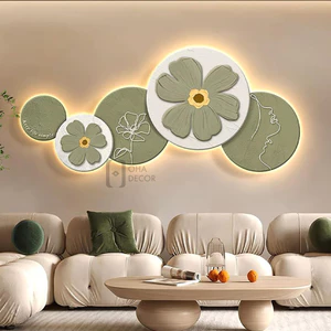 Tranh Cắt 3D LED Hoa Tròn Trang Trí Nhà, Quán Cà Phê Hiện Đại Xưởng Giá Rẻ