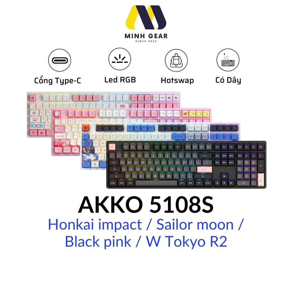 Bàn phím cơ AKKO 5108S (RGB / Foam tiêu âm / AKKO CS Jelly Switch ...