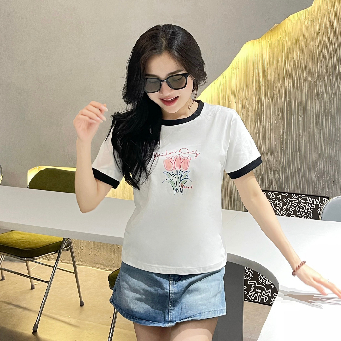 Áo thun cotton Baby Tee Daisy unisex phông Nam Nữ thoáng mát | Local Brand M STUDIO