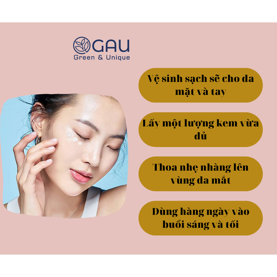 Kem Dưỡng Chống Nhăn Vùng Mắt Giảm Quầng Thâm Tự nhiên GAU Eyecream Cho Đôi mắt Sáng Rạng rỡ 15ml