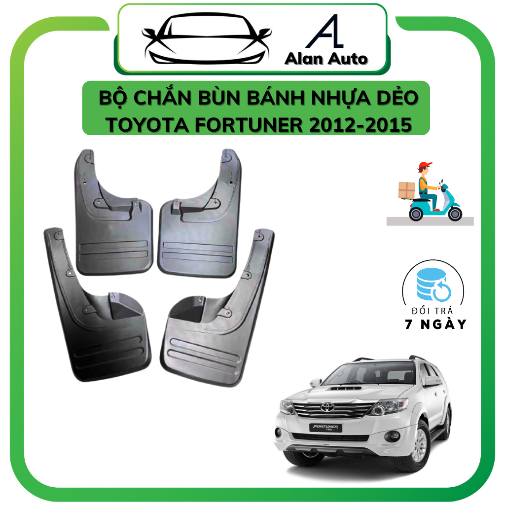 Bộ chắn bùn bánh xe Toyota Fortuner 2010-2016, Nhựa dẻo bền bỉ