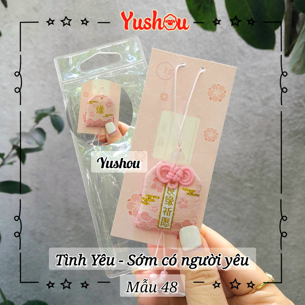 Túi Phước Yushou Tình Yêu Mẫu 48 - Lương Duyên - Kiểu Omamori Nhật, Có sẵn, Quà tặng ý nghĩa.