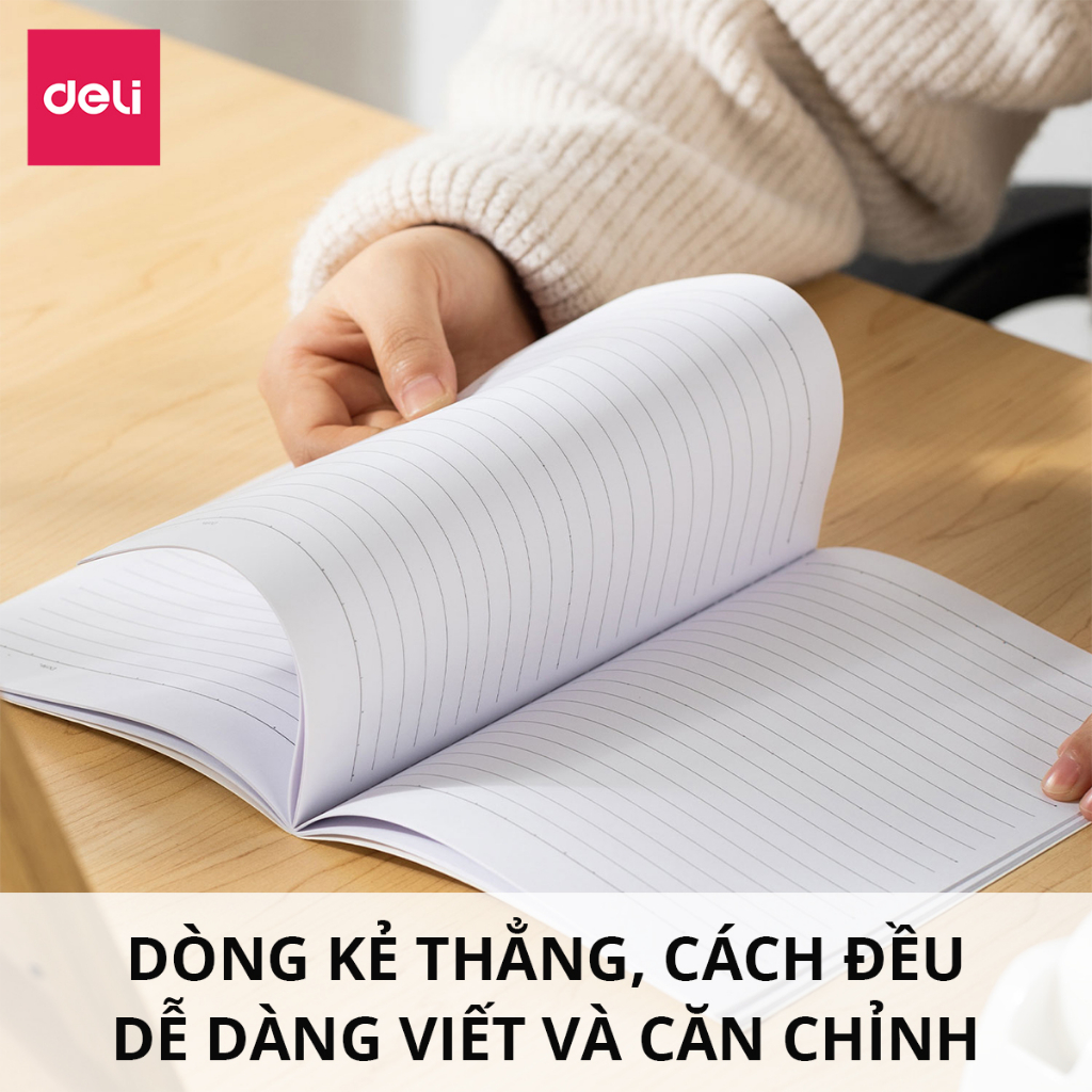 Sổ Vở Học Sinh A5 B5 Kẻ Ngang Deli - Vở Khâu Gáy 120/80 Trang, 70gsm Giấy Chống Lóa Hình Cute Sổ Tay Ghi Chú Học Sinh