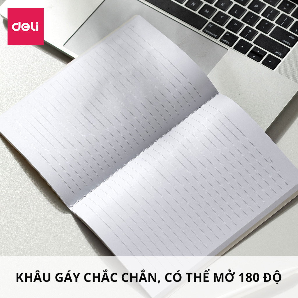 Sổ Vở Học Sinh A5 B5 Kẻ Ngang Deli - Vở Khâu Gáy 120/80 Trang, 70gsm Giấy Chống Lóa Hình Cute Sổ Tay Ghi Chú Học Sinh