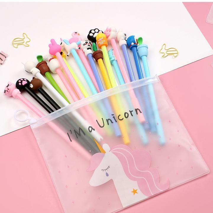Bút bi nước mực gel màu đen HAKI nhiều mẫu hoạt hình dễ thương cute giá rẻ
