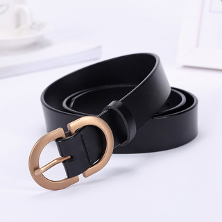Thắt lưng da bò chữ D mặt vàng trang nhã, dây nịt da thật bản 2.8cm cho nam nữ bảo hành 1 đổi 1