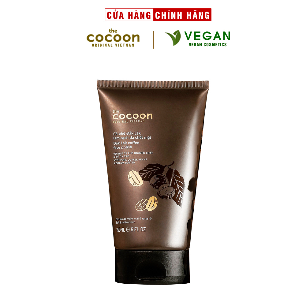 Ảnh Tẩy Tế Bào chết Cà phê Đắk Lắk làm sạch da chết mặt cocoon 150ml - VEGAN mỹ phẩm thuần chay 2