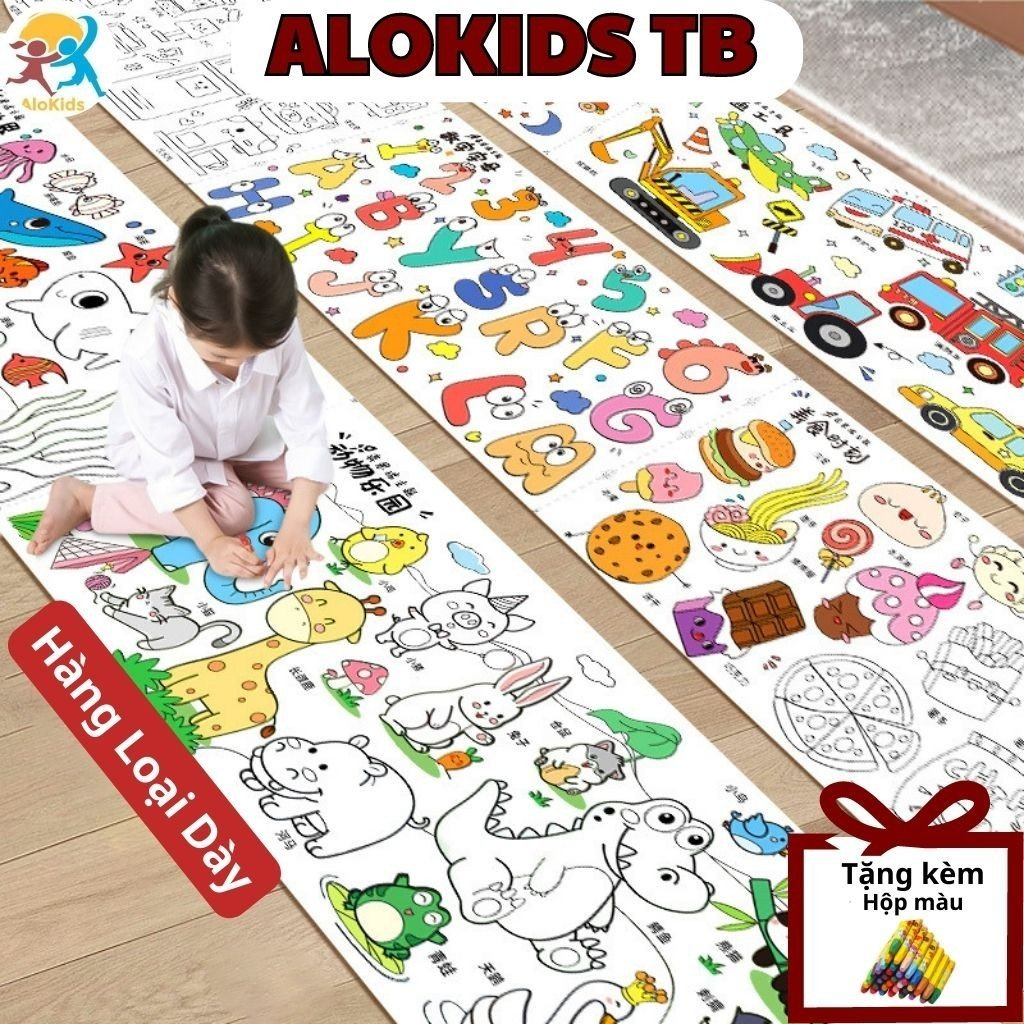 Cuộn Tranh Tô Màu Cho Bé 3m Dán Tường Nhiều Chủ Đề Alokidtb Đồ Chơi Cho Bé Có Sẵn Keo Dán Mặt Sau Cho Bé Vui Chơi