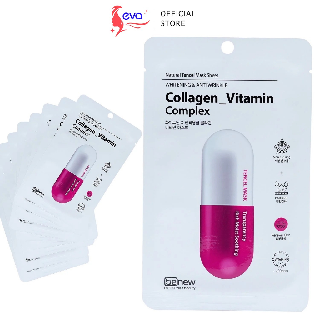 [Mã ICBFRI15 giảm 10% đơn 0đ] Mặt nạ Benew Collagen Vitamin Complex dưỡng trắng nâng cơ da chống lão hoá 26ml