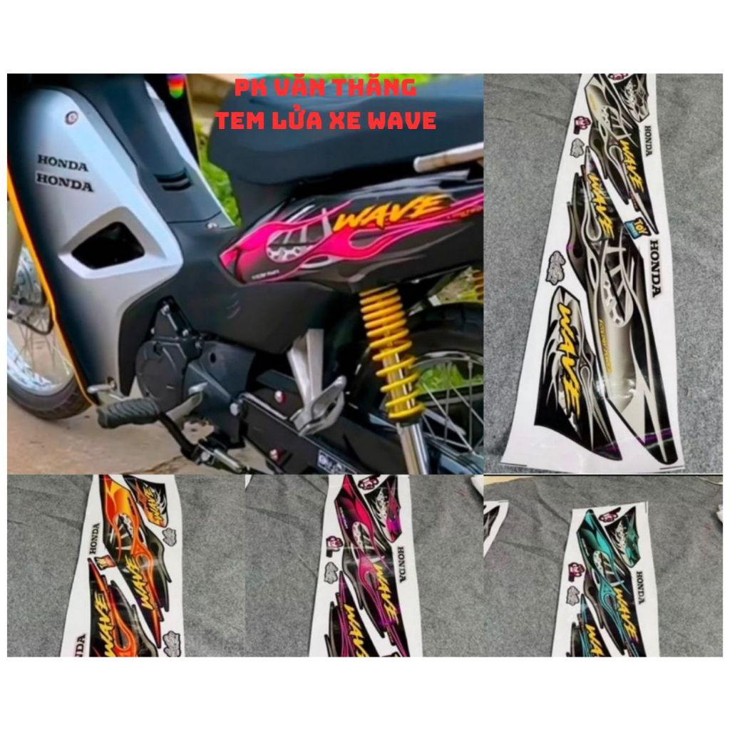 Tem Xe Wave Team Lửa Wave 3 Lớp Mẫu Lửa Cháy Pk Văn Thắng Tem Dán Xe ...
