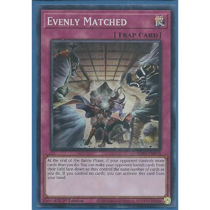 Thẻ bài Yu-Gi-Oh SDBT-EN038 Evenly Matched – Super Rare | Shopee Việt Nam