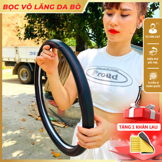 Bọc Vô lăng xe ô tô Da bò nguyên miếng đủ size xe con, xe tải cầm êm tay