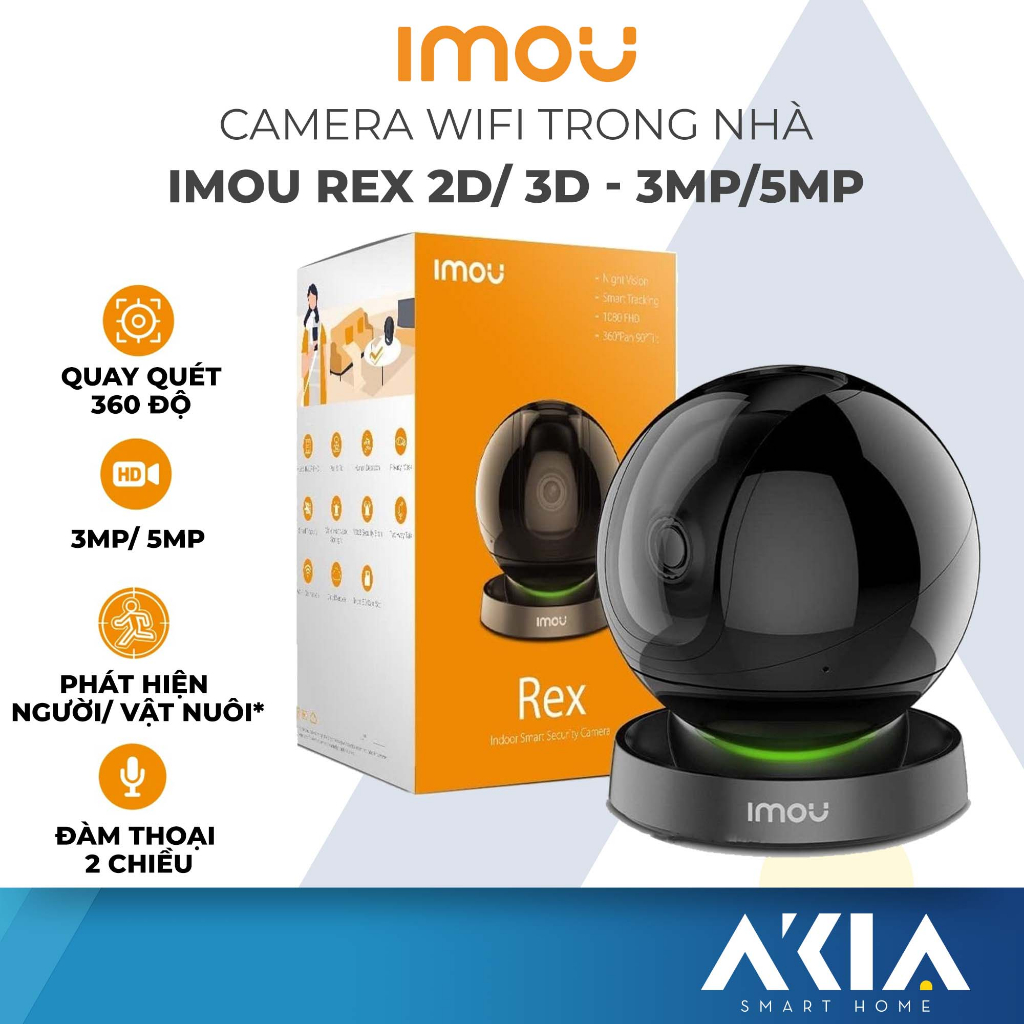 Camera IMOU wifi trong nhà Rex 2D/ 3D - 3MP/ 5MP, quay 360 độ, đàm ...