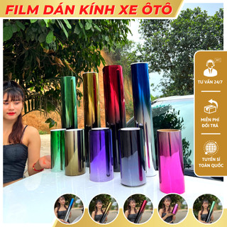 Fiml dán chống nắng xe ô tô khổ 50cm dán cửa nhiều màu cách nhiệt