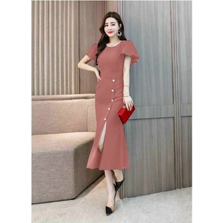 Đầm body đuôi cá tay cánh tiên sang trọng hàng cao cấp-HD TẶNG KÈM HOA TAI THỜI TRANG