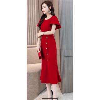 Đầm body đuôi cá tay cánh tiên sang trọng hàng cao cấp-HD TẶNG KÈM HOA TAI THỜI TRANG