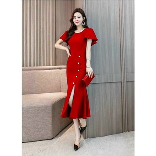 Đầm body đuôi cá tay cánh tiên sang trọng hàng cao cấp-HD TẶNG KÈM HOA TAI THỜI TRANG