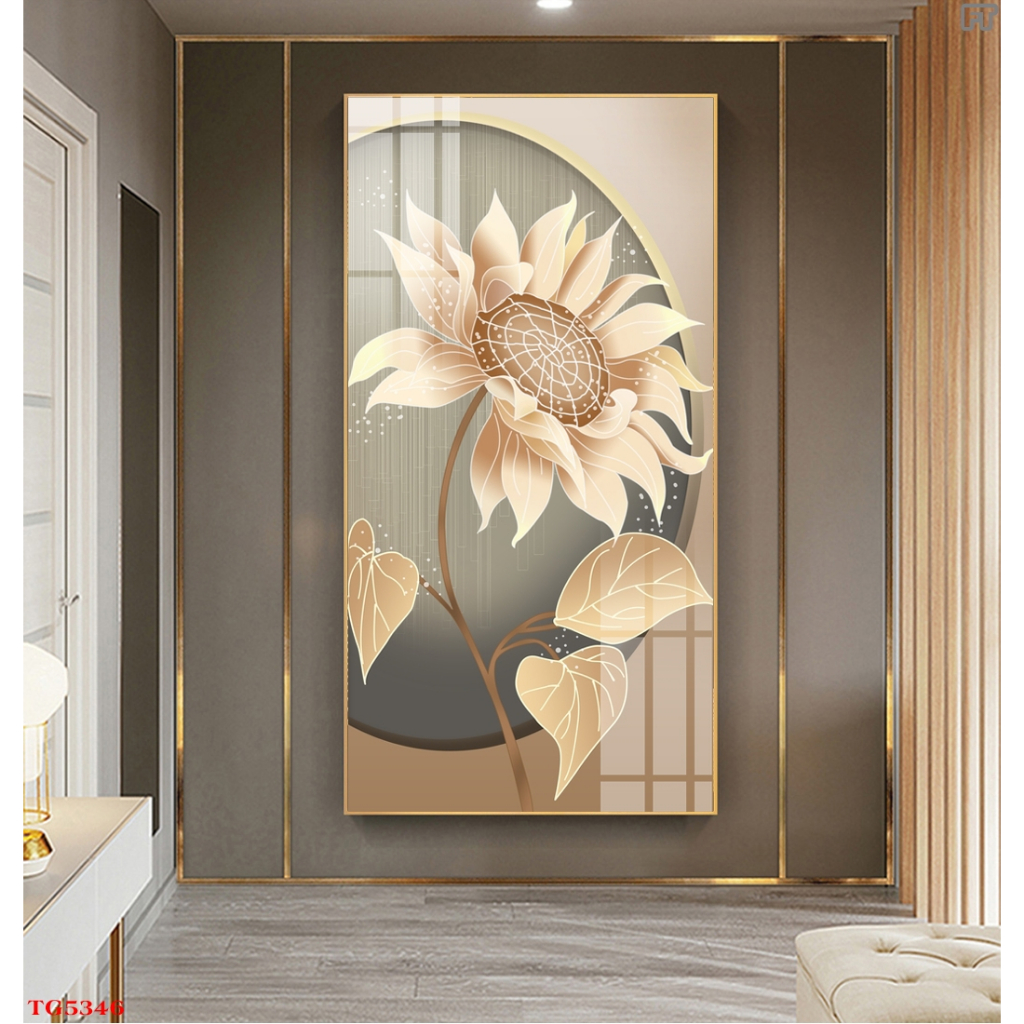 Tranh Treo Tường Tráng Gương Cao Cấp Chủ Đề Hoa Hướng Dương