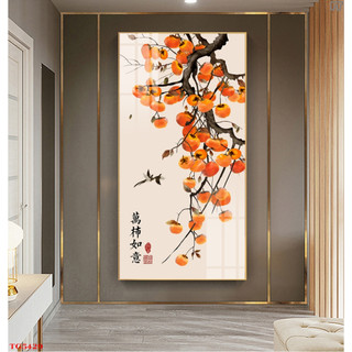 Tranh Tráng Gương Hoa Mai Tết Đào Hồng Treo Phòng Khách/ Phòng Ngủ/ làm Quà Tặng Ông Bà Năm Mới Decor Nhà Cửa
