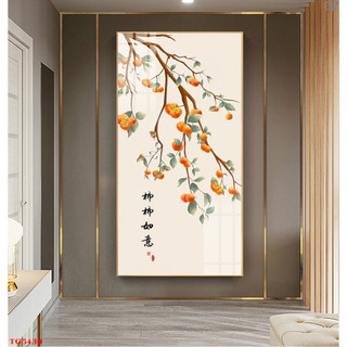 Tranh Tráng Gương Hoa Mai Tết Đào Hồng Treo Phòng Khách/ Phòng Ngủ/ làm Quà Tặng Ông Bà Năm Mới Decor Nhà Cửa
