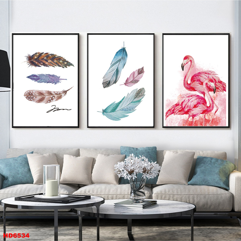 Bộ 3 Tranh Canvas Có Viền Hiện Đại Nhiều Chủ Đề Trang Trí Phòng Ngủ, Nhà Bếp Xưởng Giá Rẻ