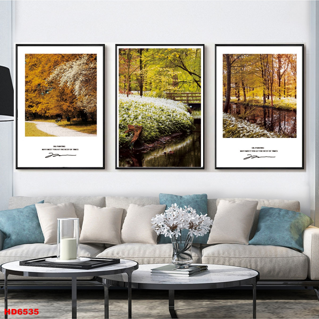 Bộ 3 Tranh Canvas Có Viền Hiện Đại Nhiều Chủ Đề Trang Trí Phòng Ngủ, Nhà Bếp Xưởng Giá Rẻ
