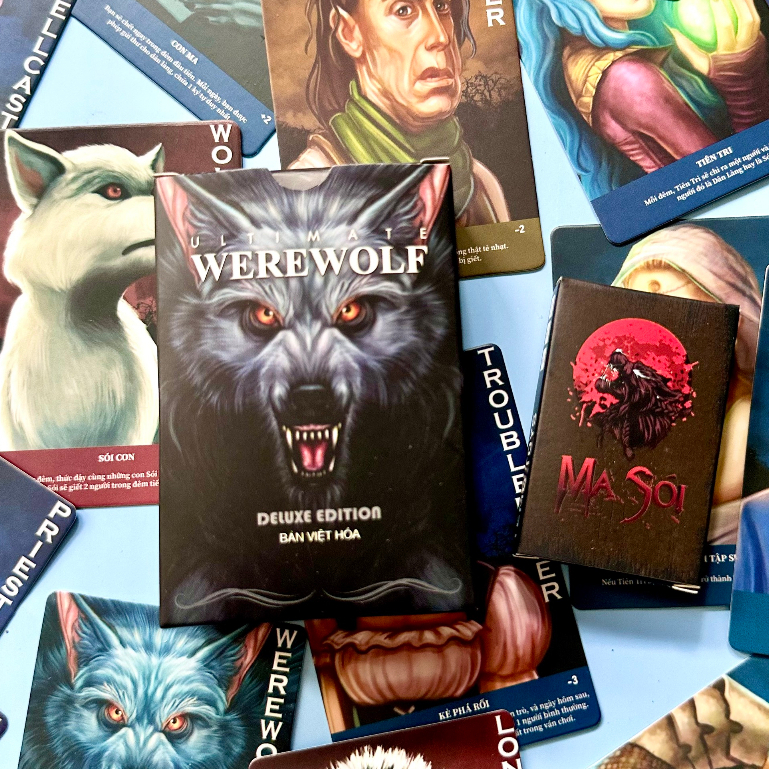 Bài ma sói việt hoá ultimate cơ bản werewolf mini board game chơi 15 người hấp dẫn Shay