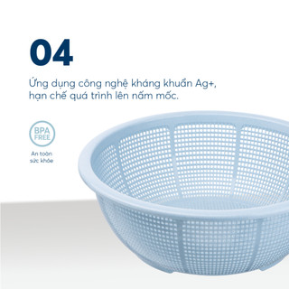 Rổ nhựa, rổ đựng trái cây, rổ nhựa tròn INOCHI Yoko 30cm tiêu chuẩn Nhật Bản - Happy Life 4U