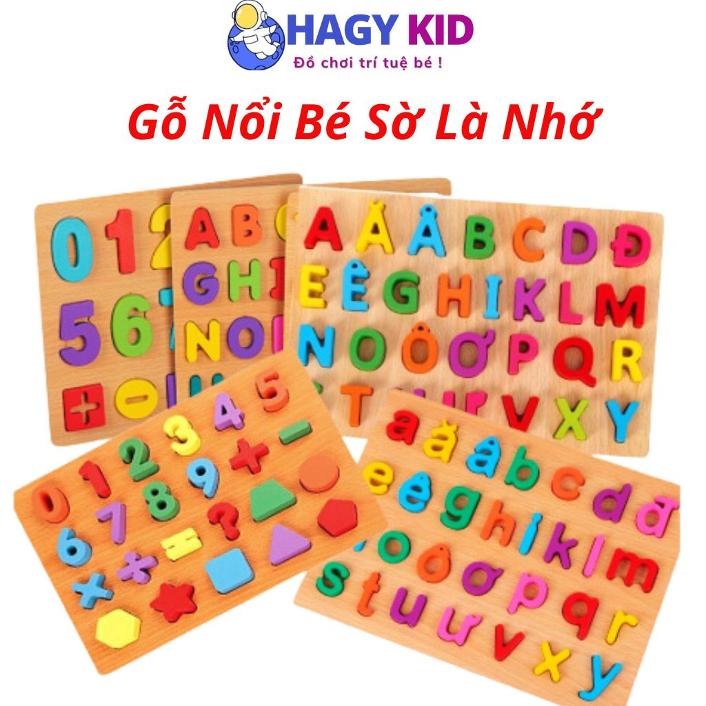 Bảng Chữ Cái Tiếng Việt Cho Bé Hagykid, Bảng Chữ Cái Gỗ Nổi Chữ Và Số Cho Bé Làm Quen Với Chữ Cái Và Số 30x22cm BGN