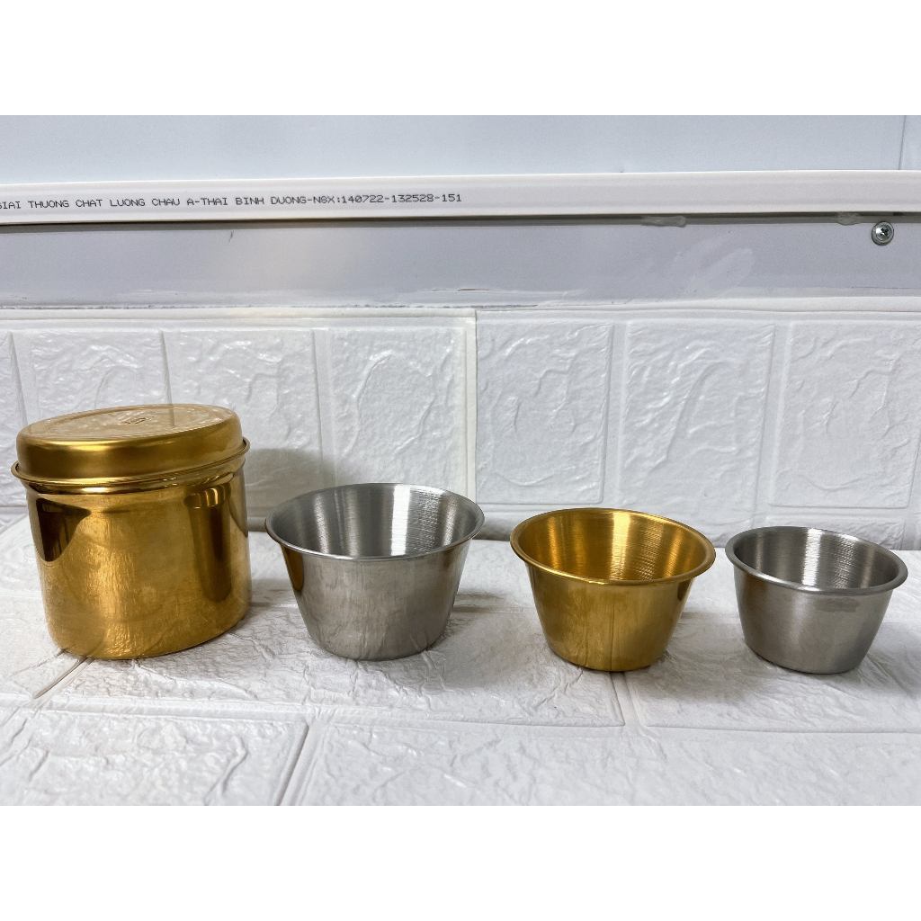 Hũ Đựng Bông Mạ Vàng, Inox Các loại Chén Mạ Vàng Mạ Bạc Chuyên Dùng Trong Spa Y Tế