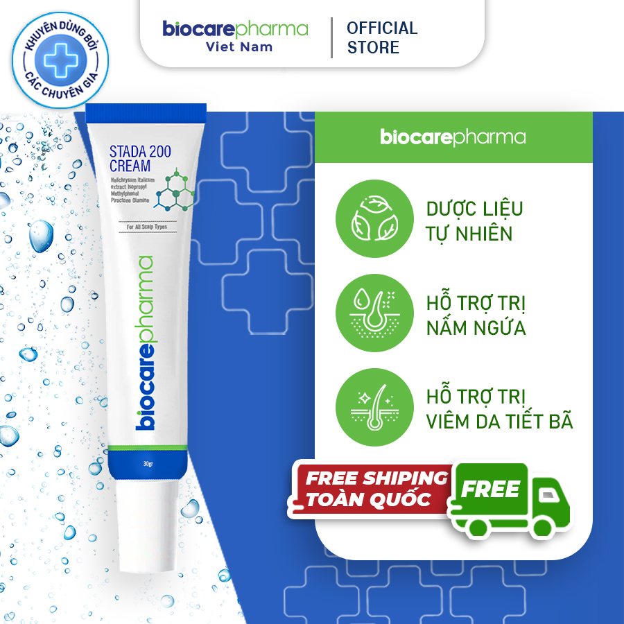 Kem hỗ trợ loại bỏ nấm da đầu - bong tróc vảy trắng | Stada 200 cream | 30gr | Biocarepharma.