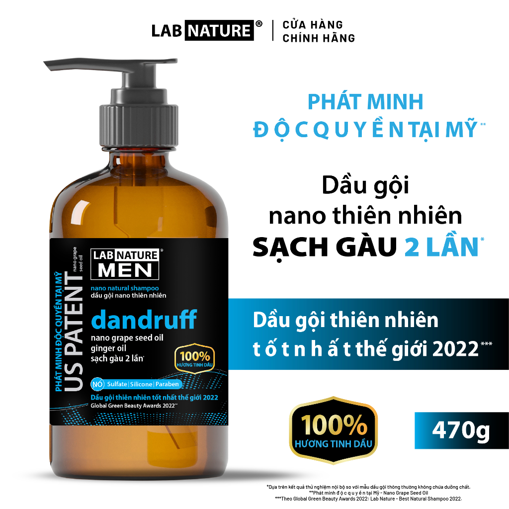 [mã Bmlta35 Giảm đến 35k đơn 99k] Dầu Gội Lab Nature Men Dandruff 470g