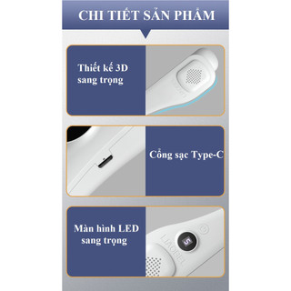 Quạt Đeo Cổ Mini Tích Điện 5 Cấp Độ Gió, Quạt Không Cánh Có Màn Hình LED