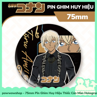 [Sẵn VN - Hỏa Tốc] Huy Hiệu Pin Ghim Dạng Tròn 75mm Cài Áo / Túi / Balo Màn PE Phong Cách Anime Manga Conan Luxury