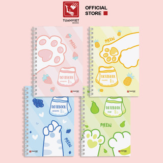 Sổ tay kẻ ngang lò xo B5 TUANVIET BOOKS 120 trang, chủ đề Paws Avengers, phù hợp ghi chép, nhật ký