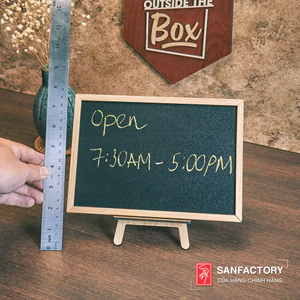 Bảng viết phấn chất liệu gỗ để bàn, để quầy ghi menu quán, viết giá thực đơn, điền thông tin