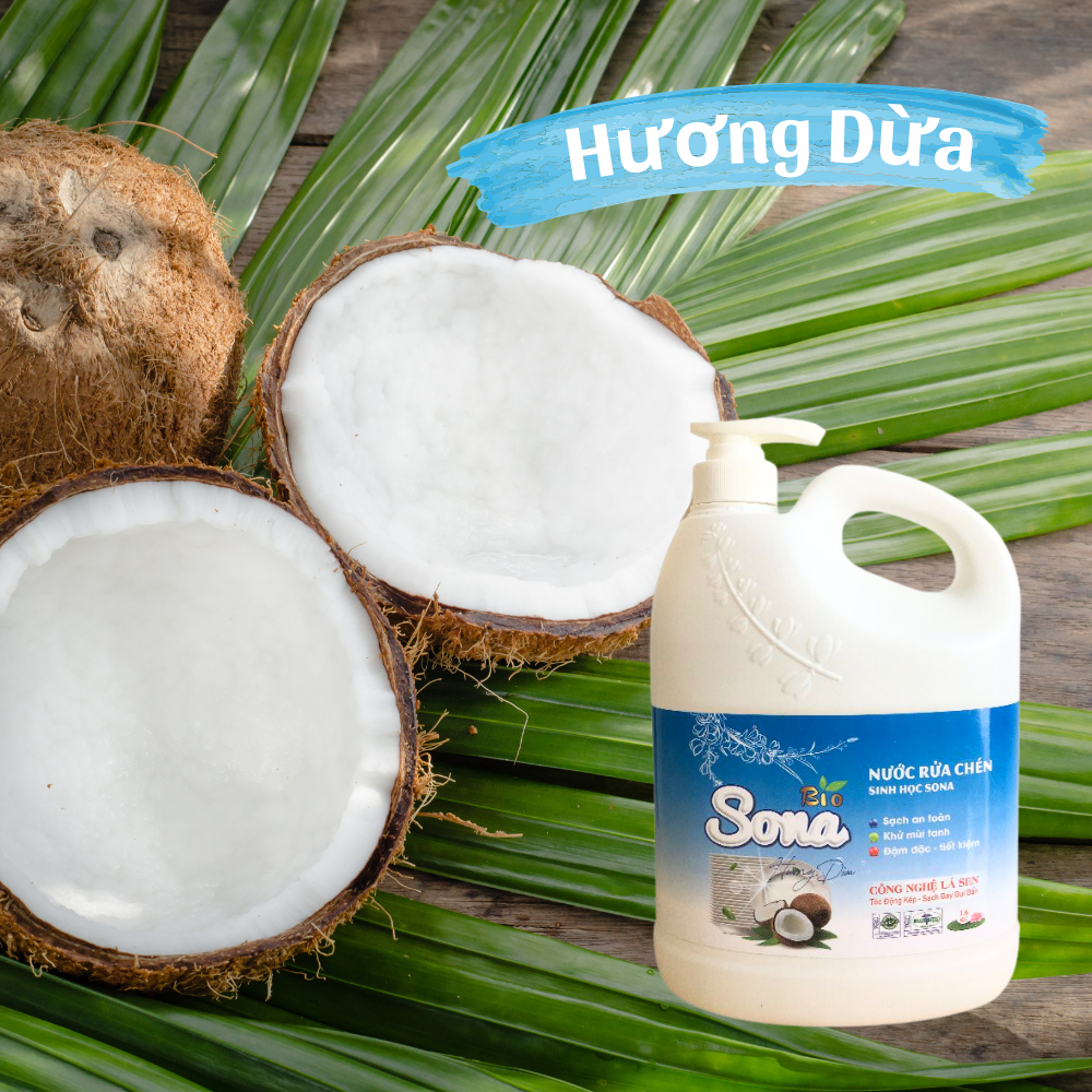 Nước rửa chén bát hương quế Sona 1,6kg siêu đậm đặc diệt khuẩn 99.9% sạch nhanh tiết kiệm nước